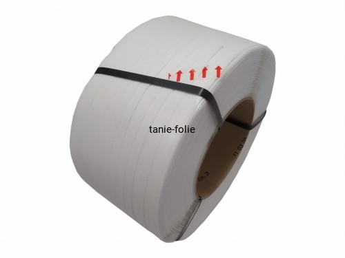 Taśma polipropylenowa 12x0,60 mm x 2500m biała